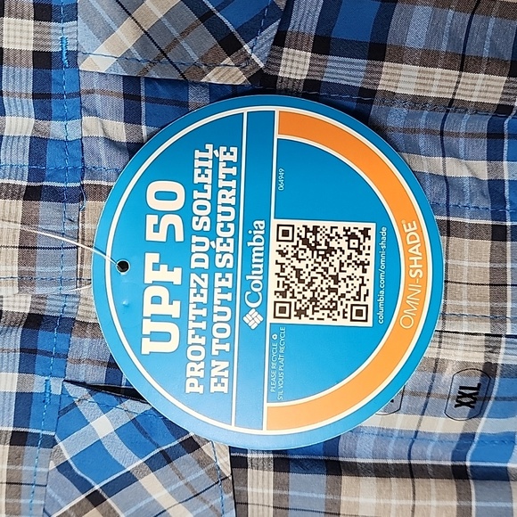 Columbia Omni-Shade Mens XXL Blue Button Down Shirt UPF 50 - Picture 5 of 7